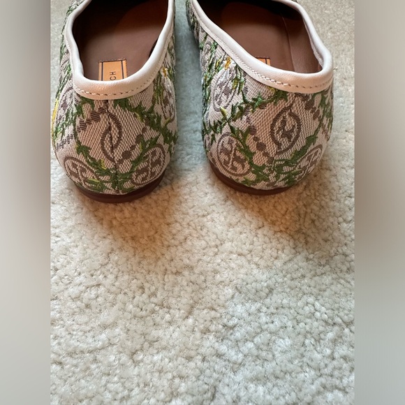 Tory Burch T Charm Embroided Canvas T Logo Ballet Flats - Picture 4 of 15